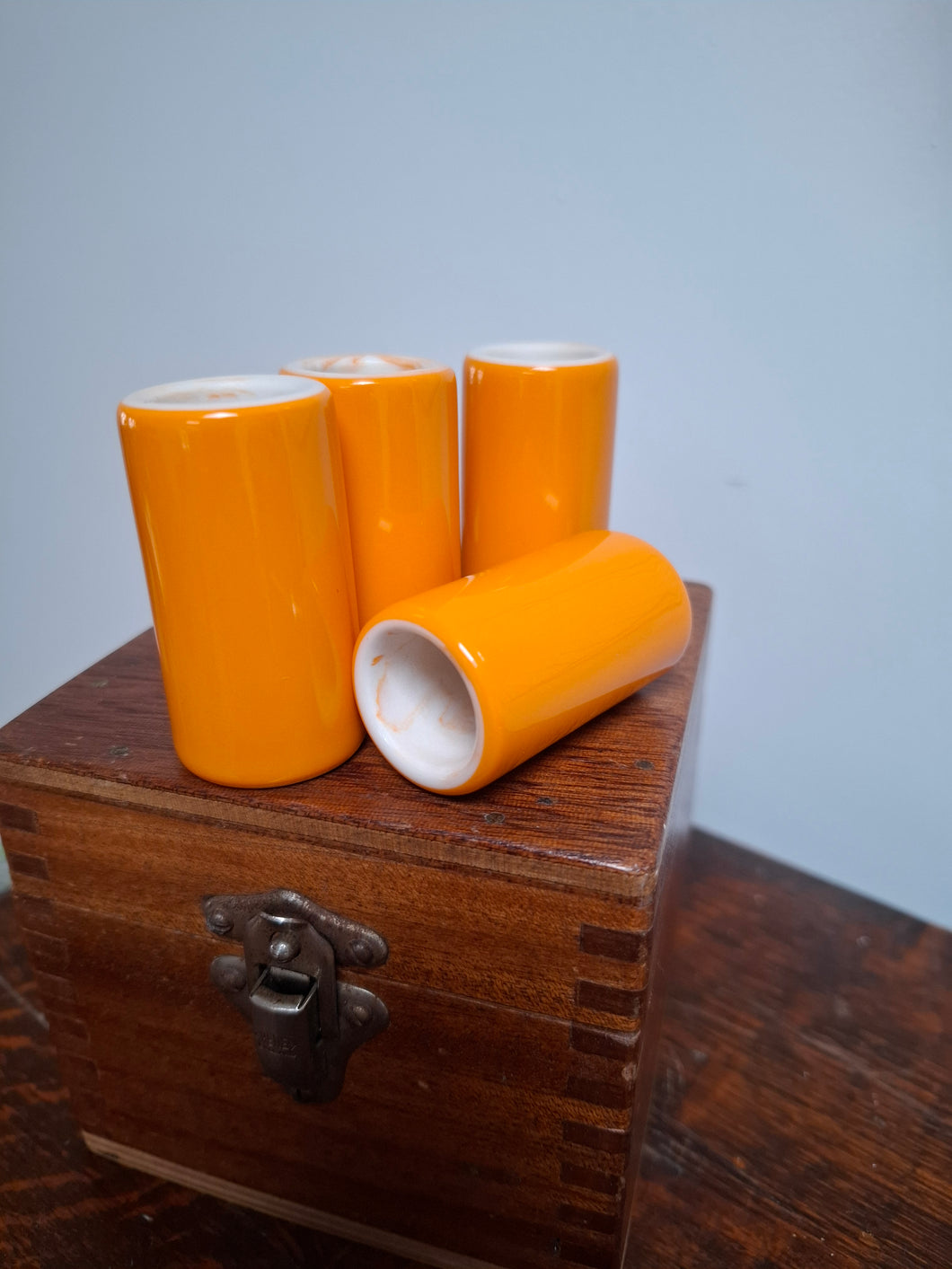 19mm internal diameter Orange Short guitar slides  50mm to 52mm long