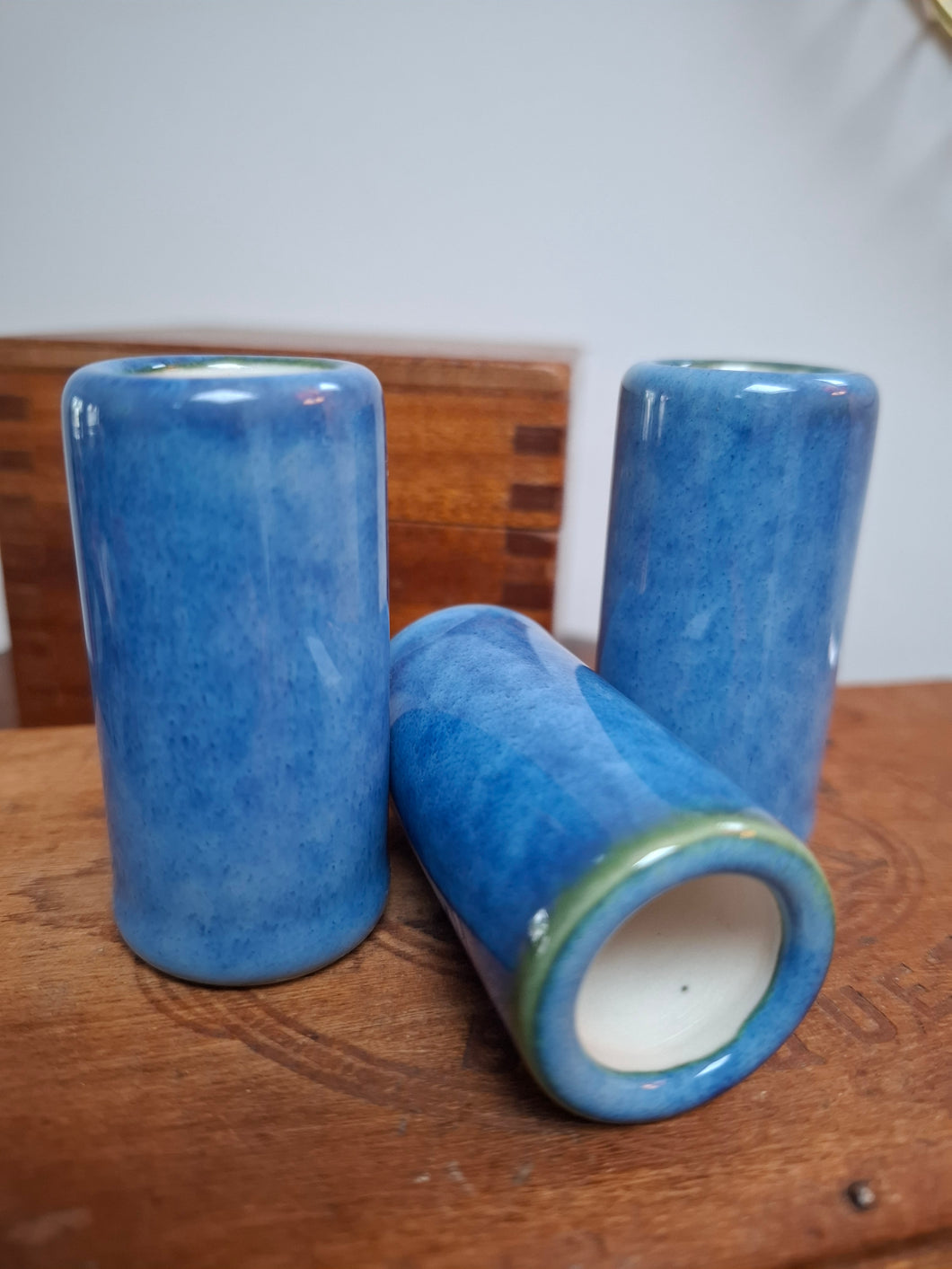 20mm internal diameter indigo blue porcelain guitar slides