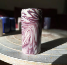 Load image into Gallery viewer, Purple and white marbled porcelain slides
